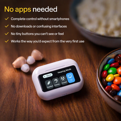 Pryxo "Invisible" noise-canceling hearing aids