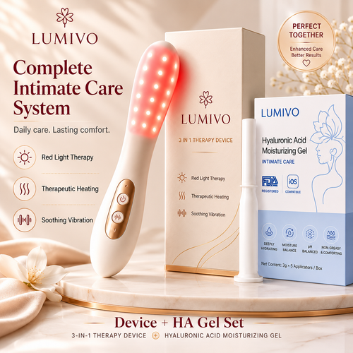 Lumivo Intimate Wellness Wand — 3-in-1 Red Light, Heat & Vibration for Women